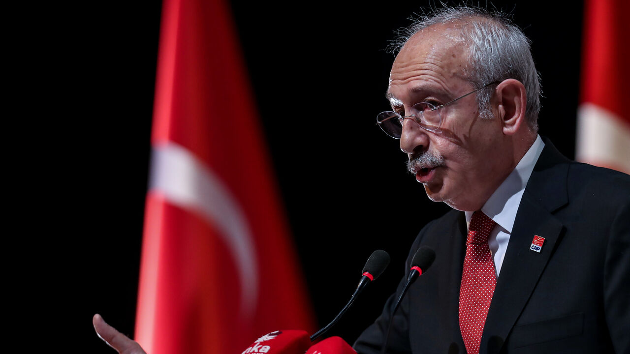 1228541230 Main opposition Republican People's Party (CHP) leader Kemal Kilicdaroglu makes a press statement at his party's headquarters in Ankara, on September 16, 2020. (Photo by Adem ALTAN / AFP) (Photo by ADEM ALTAN/AFP via Getty Images)