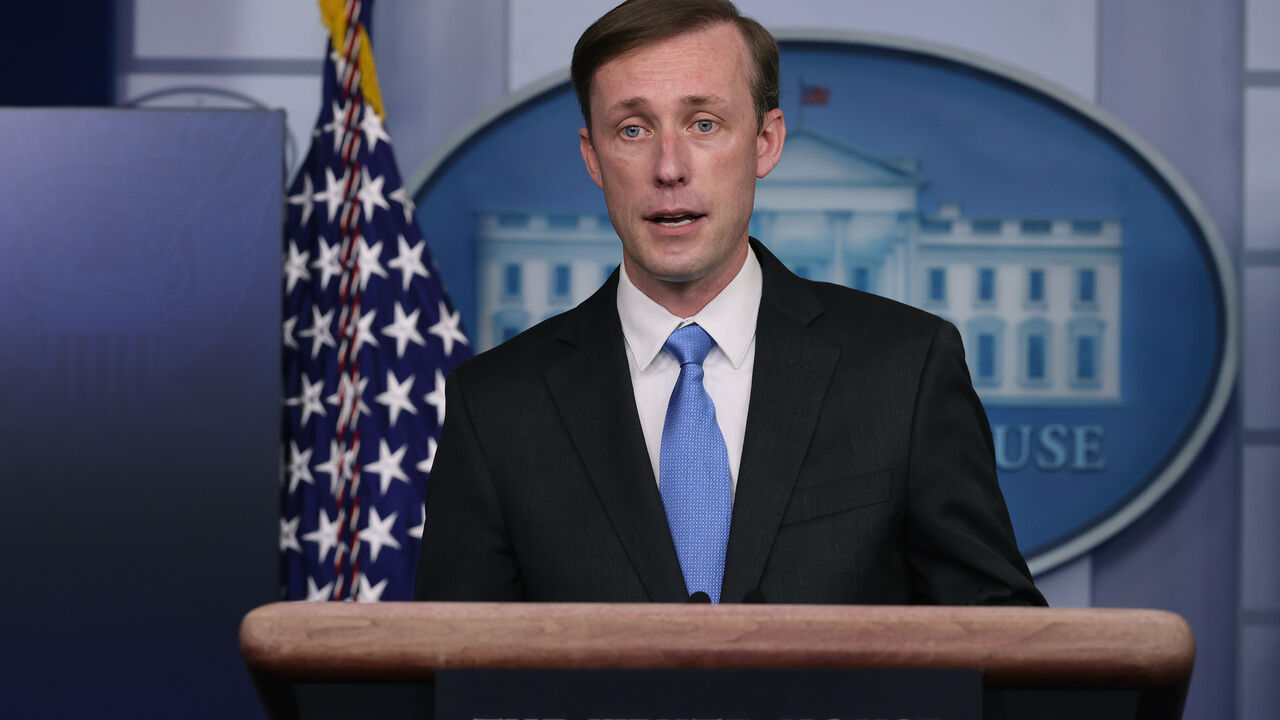 1300357867 WASHINGTON, DC - FEBRUARY 04: White House Press National Security Advisor Jake Sullivan talks to reporters during the daily press conference in the Brady Press Briefing Room at the White House February 04, 2021 in Washington, DC. Sullivan previewed President Joe Biden’s agenda for his visit to the State Department later in the day. (Photo by Chip Somodevilla/Getty Images)