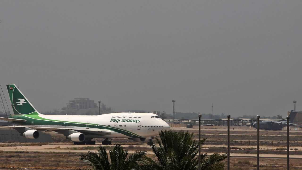 1227747850 An Iraqi Airways Boeing 747 cargo aircraft is pictured on the tarmac of Baghdad's international airport following its reopening on July 23, 2020, after a closure since March forced by the coronavirus pandemic restrictions, aimed at preventing the spread of the deadly COVID-19 illness in Iraq. (Photo by AHMAD AL-RUBAYE / AFP) (Photo by AHMAD AL-RUBAYE/AFP via Getty Images)