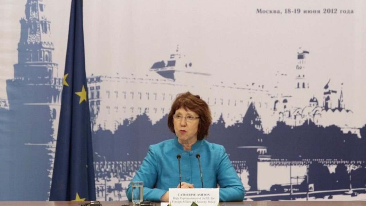European Union Foreign Policy Chief Ashton addresses media in Moscow European Union Foreign Policy Chief Catherine Ashton addresses the media in Moscow, June 19, 2012. Iran and world powers failed to resolve differences over Tehran's nuclear programme on Tuesday and agreed to a technical follow-up meeting in Istanbul on July 3, Ashton said. REUTERS/Sergei Karpukhin (RUSSIA - Tags: POLITICS ENERGY) - RTR33VN2