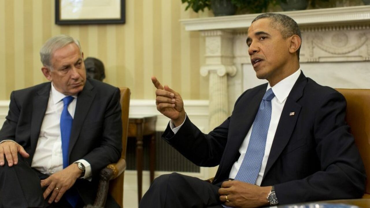 U.S. President Barack Obama meets with Israeli Prime Minister Benjamin Netanyahu in the Oval Office of the White House in Washington U.S. President Barack Obama speaks alongside Israeli Prime Minister Benjamin Netanyahu in the Oval Office of the White House in Washington, September 30, 2013. REUTERS/Jason Reed (UNITED STATES - Tags: POLITICS) - RTR3FG0R