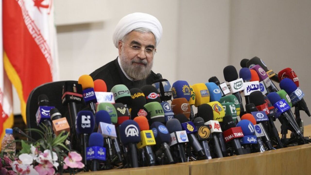 Iranian President-elect Hassan Rohani speaks with the media during a news conference in Tehran Iranian President-elect Hassan Rouhani speaks with the media during a news conference in Tehran June 17, 2013. REUTERS/Fars News/Majid Hagdost (IRAN - Tags: POLITICS PROFILE) ATTENTION EDITORS - THIS IMAGE WAS PROVIDED BY A THIRD PARTY. FOR EDITORIAL USE ONLY. NOT FOR SALE FOR MARKETING OR ADVERTISING CAMPAIGNS. THIS PICTURE IS DISTRIBUTED EXACTLY AS RECEIVED BY REUTERS, AS A SERVICE TO CLIENTS - RTX10QWN