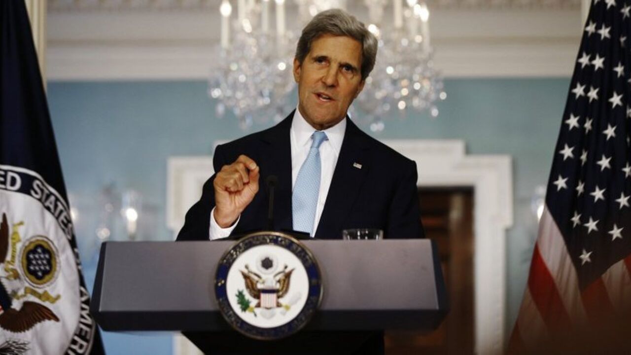 U.S. Secretary of State Kerry speaks about the situation in Syria at the State Department in Washington U.S. Secretary of State John Kerry speaks about the situation in Syria at the State Department in Washington, August 30, 2013. Kerry on Friday made a broad case for limited U.S. military action against Syria for its suspected use of chemical weapons, saying it could not go unpunished for such a "crime against humanity." REUTERS/Jason Reed (UNITED STATES - Tags: POLITICS MILITARY CONFLICT TPX IMAGES OF THE DAY) - RTX131R1