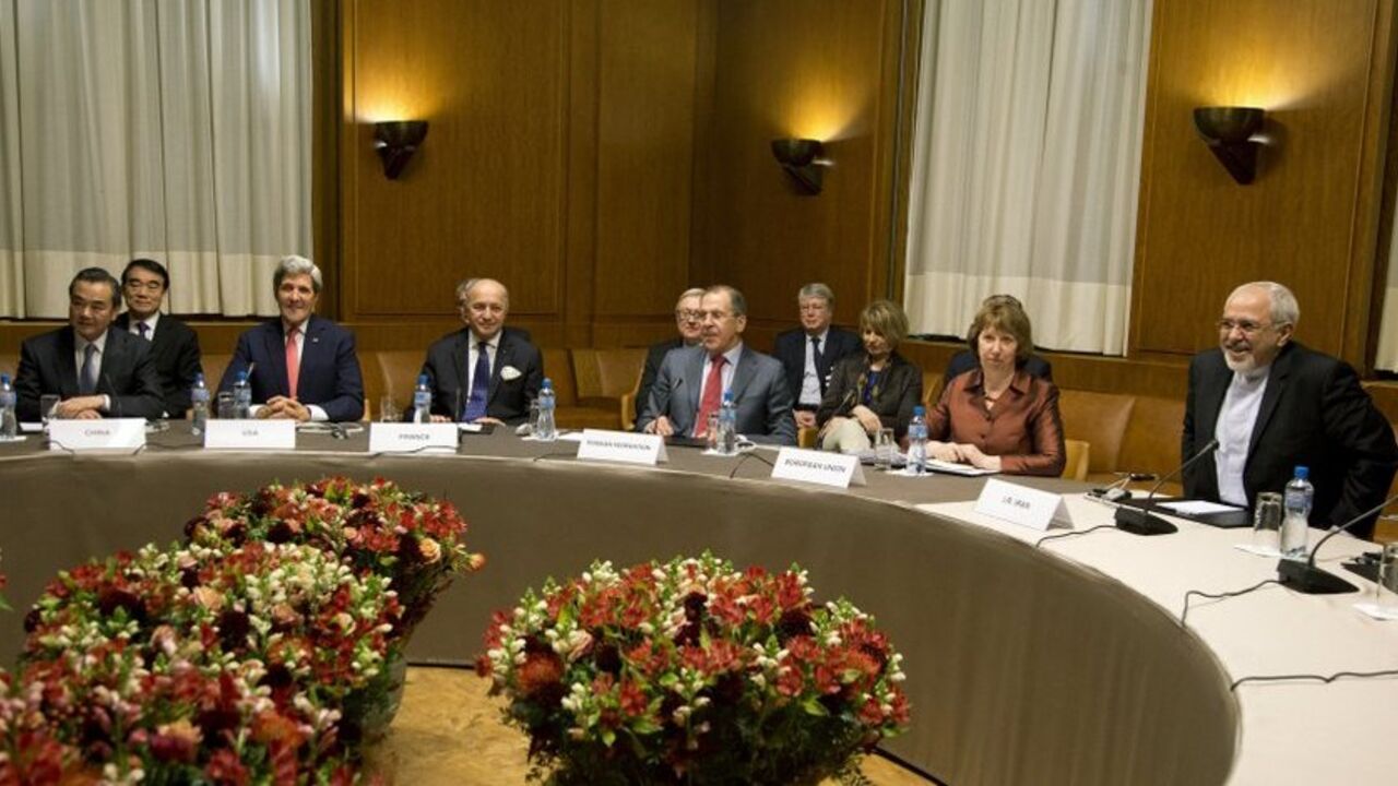 (L-R) China's Foreign Minister Wang Yi, U.S. Secretary of State John Kerry, France's Foreign Minister Laurent Fabius, Russia's Foreign Minister Sergei Lavrov, EU Foreign Policy Chief Catherine Ashton and Iran's Foreign Minister Mohammad Javad Zarif attend the Iran nuclear talks at the Palais des Nations in Geneva November 24, 2013. Iran and six world powers reached a breakthrough agreement early on Sunday to curb Tehran's nuclear programme in exchange for limited sanctions relief, in a first step towards re