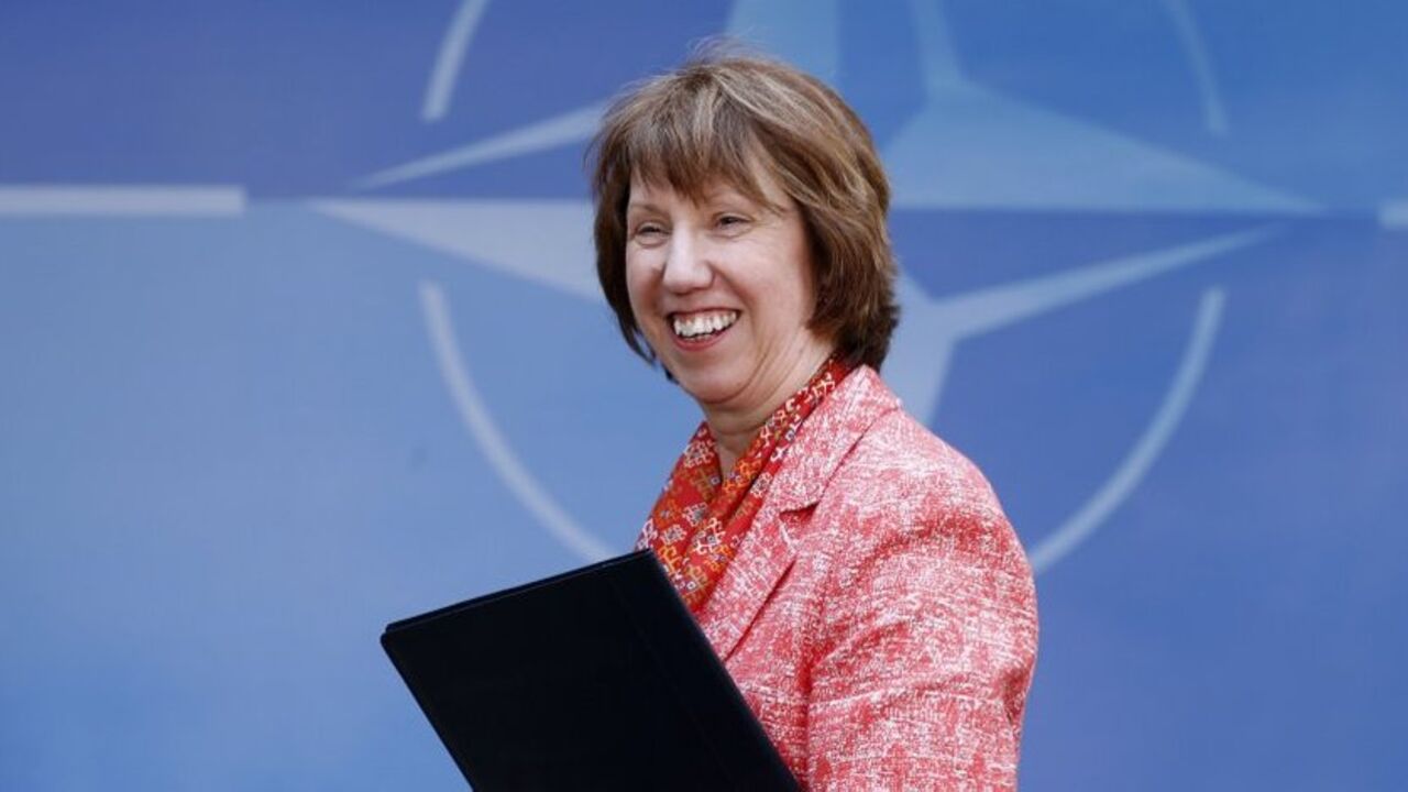 European Union foreign policy chief Ashton arrives at NATO headquarters in Brussels European Union foreign policy chief Catherine Ashton arrives at NATO headquarters after meeting Kosovo's Prime Minister Hashim Thaci (not pictured) and Serbian Prime Minister Ivica Dacic (not pictured) in Brussels April 19, 2013. Serbia and its former province of Kosovo struck an historic accord on Friday to settle relations, potentially setting Belgrade on the path to membership of the European Union in a major milestone in the region's recovery from the collapse of Yugoslavia. REUTERS/Francois Lenoir (BEL