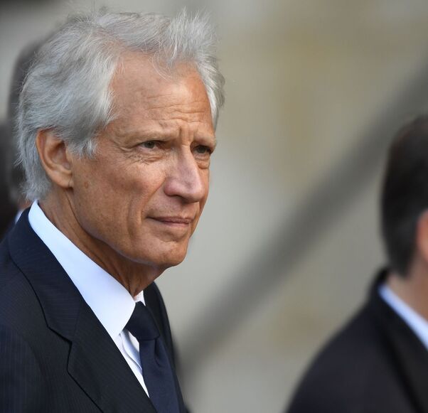 Former French Prime Minister Dominique de Villepin arrives to attend a church service for former French President Jacques Chirac at the Saint-Sulpice church in Paris on September 30, 2019. - Former French President Jacques Chirac died on September 26, 2019 at the age of 86.