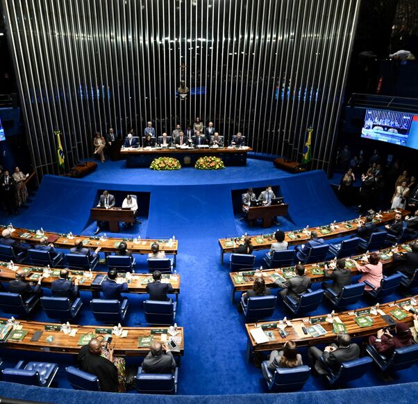 General view of the opening session of the 11th BRICS Parliamentary Forum at the Federal Senate in Brazil, taken on June 4, 2025. 