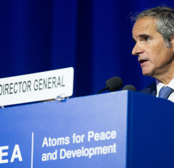 Rafael Grossi, Director General of the IAEA, speaks during the 69th annual International Atomic Energy Agency (IAEA) general conference on Sept. 15, 2025 in Vienna, Austria.
