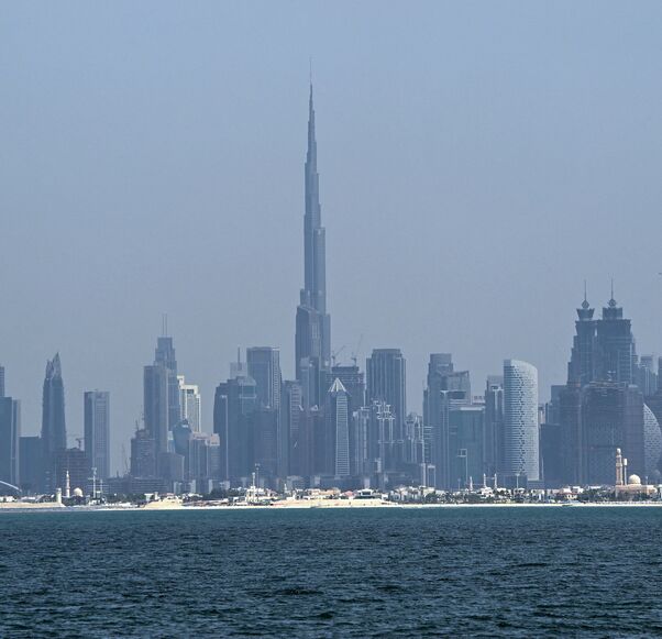 The city skyline is pictured in Dubai on March 11, 2026. 