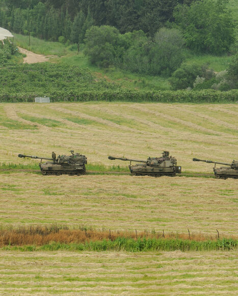 Artillery units are positioned near the Lebanese border in northern Israel, May 4, 2026.