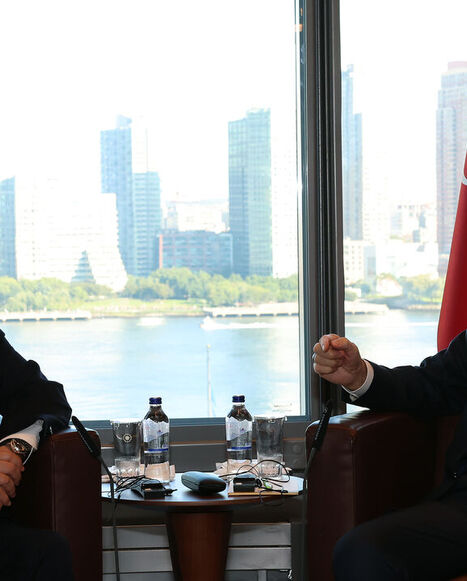 President Recep Tayyip Erdogan received Israeli Prime Minister Benjamin Netanyahu at the Turkish House in New York on Sept. 19, 2023.