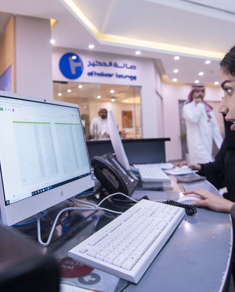 A student attends a training seminar at the Tourism Ministry Training center in the city of Riyadh on August 30, 2022.