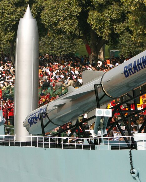 Brahmos replicas are displayed during India's 60th Republic Day parade, Jan. 26, 2009,  New Delhi.