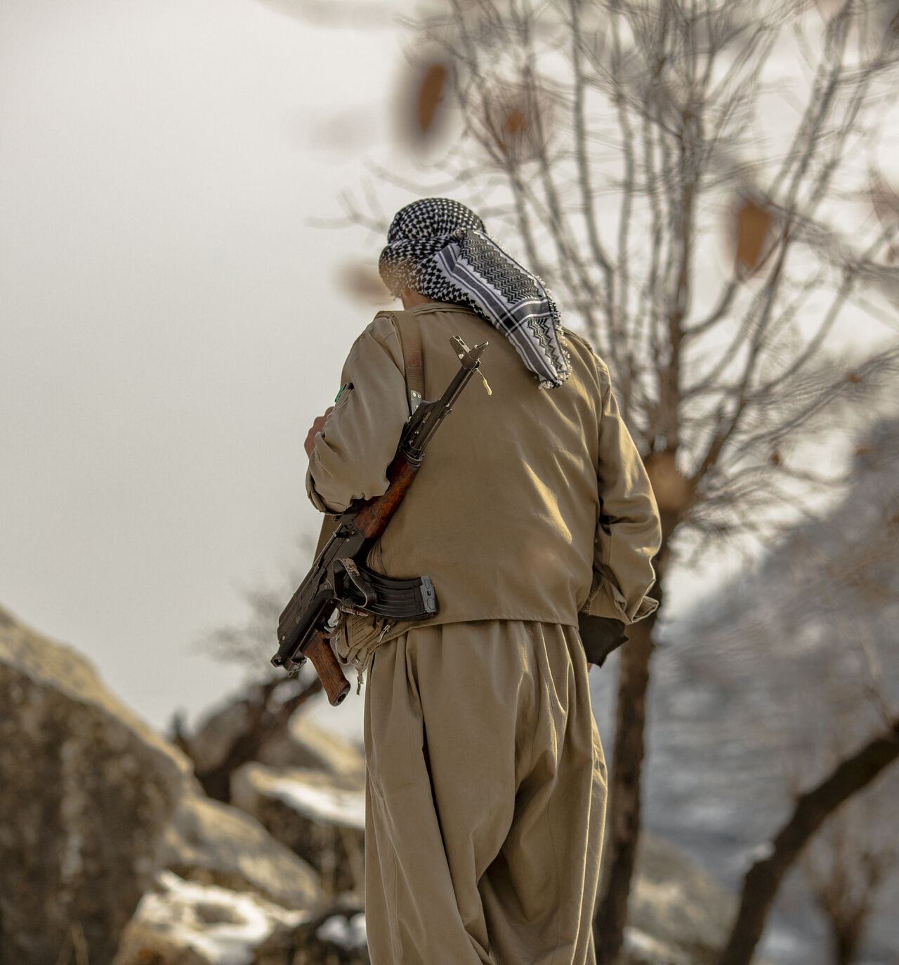 A member of the Kurdistan Democratic Party of Iran (KDPI) participates in a military drill in an outpost near Erbil, Kurdistan region of Iraq on Jan. 15, 2026.