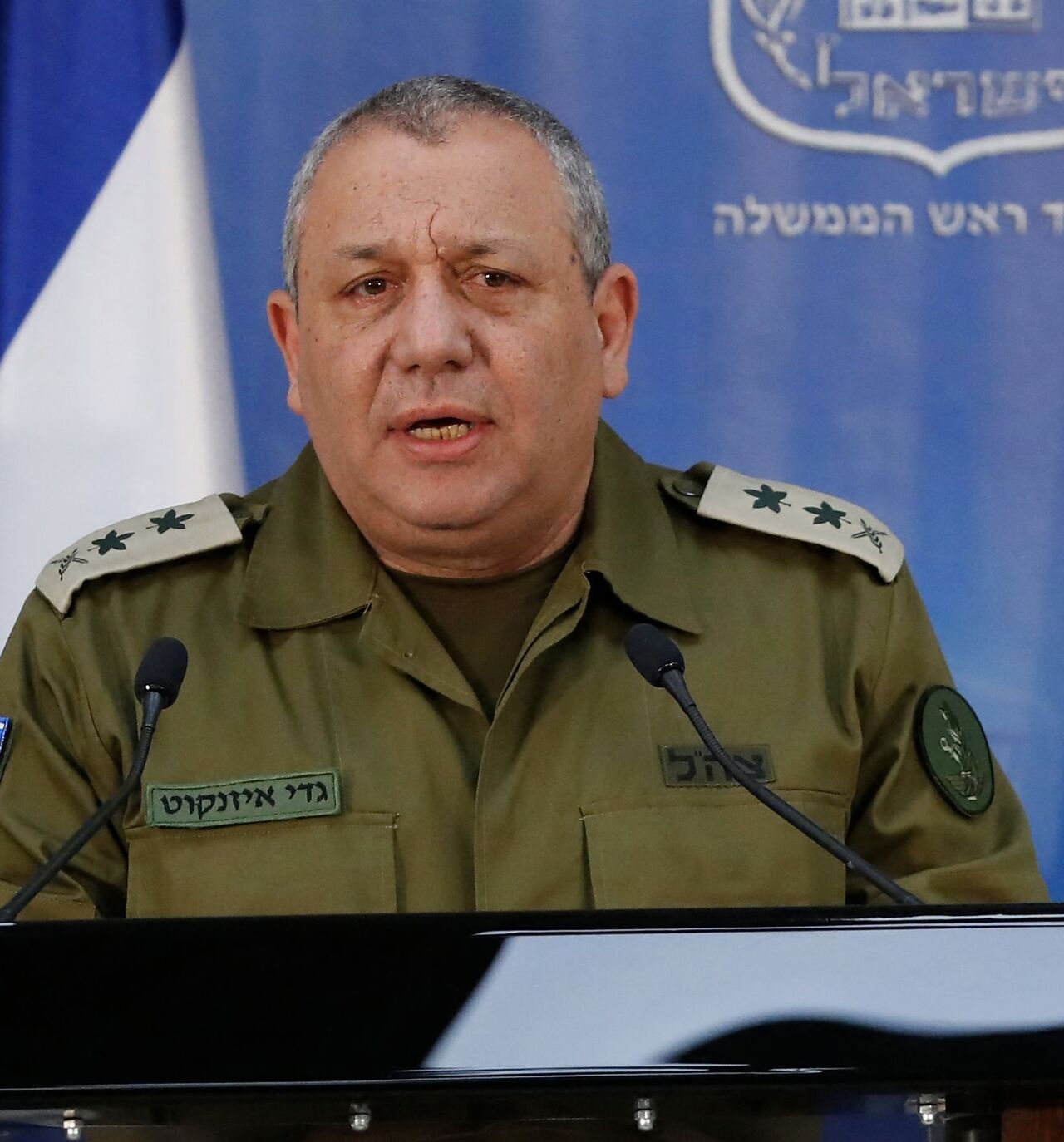 Former Israeli Chief of Staff Gadi Eizenkot gives a press conference in Tel Aviv, on December 4, 2018.
