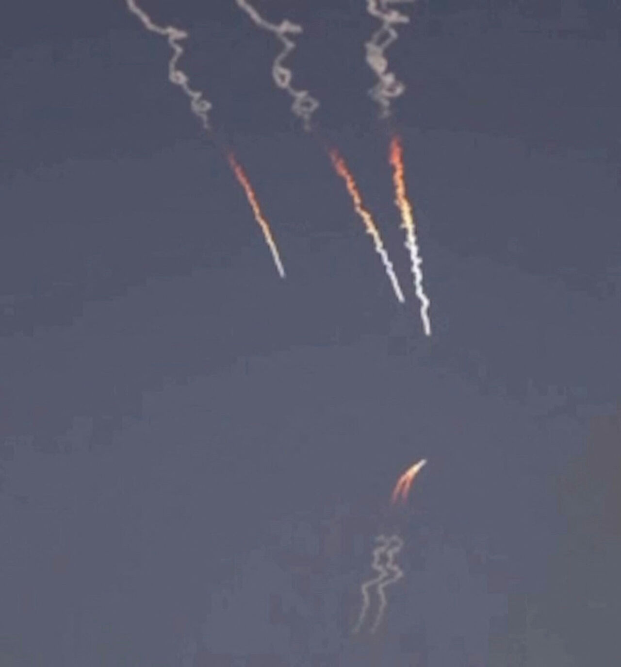FILE PHOTO: Iranian missiles are launched, as Iran's Revolutionary Guards said they had carried out attacks against a U.S. base in Jordan and 21 other targets in the Gulf on Wednesday in retaliation for American strikes around the Strait of Hormuz, from a location given as Tehran, Iran, released June 10, 2026, in this still image taken from a video.  WANA via Pool/via REUTERS