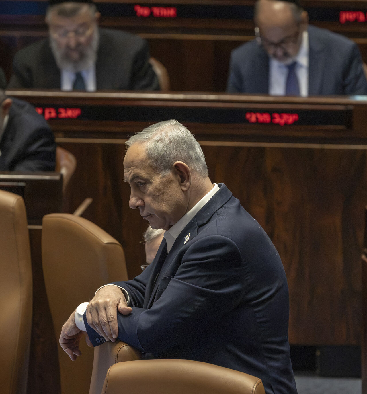 Israel's Prime Minister Benjamin Netanyahu attends a session of the Israeli Parliament in Jerusalem on July 16, 2026, before the start of the election recess ahead of the Oct. 27 general election. 