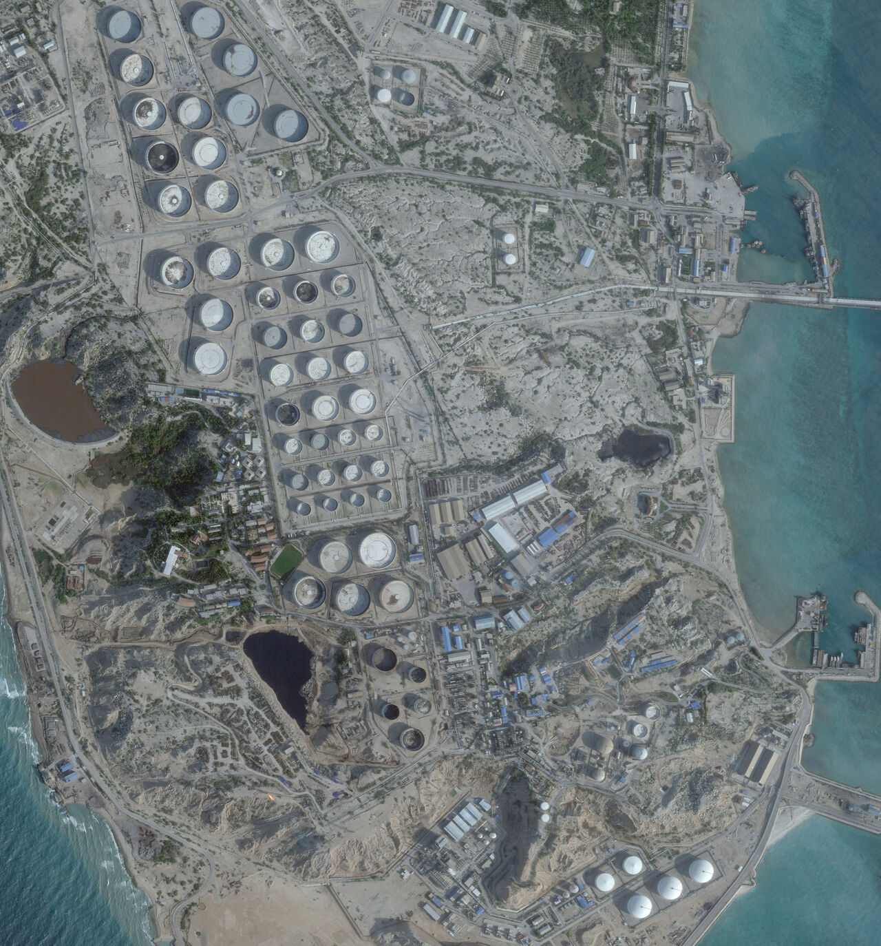 FILE PHOTO: A satellite image shows an oil terminal at Kharg Island, Iran, February 25, 2026. 2026 Planet Labs PBC/Handout via REUTERS/File Photo