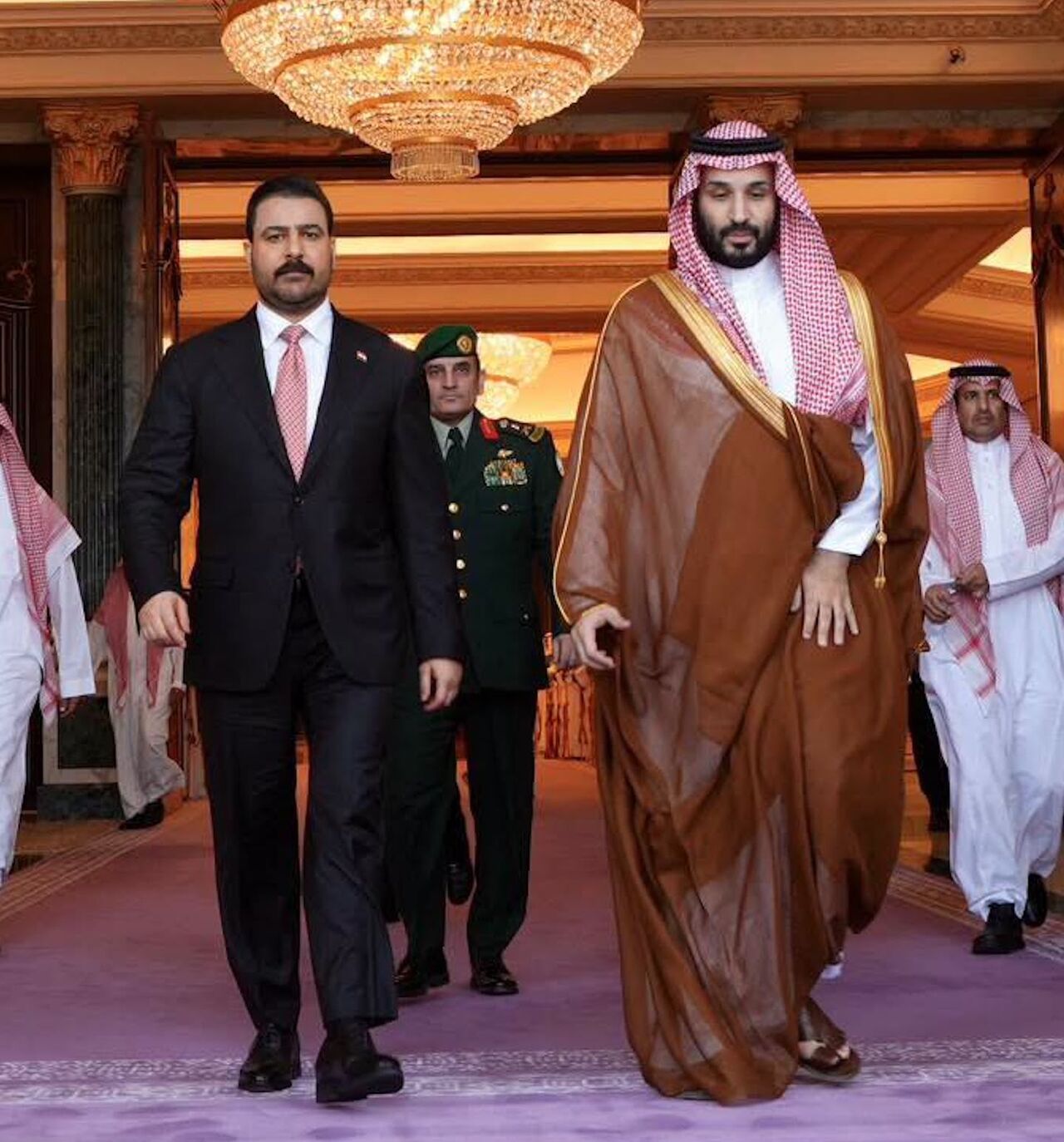 Iraqi Prime Minister Ali al-Zaidi meets with Saudi Crown Prince Mohammed bin Salman on Oct. 14, 2026, in Riyadh, Saudi Arabia. 