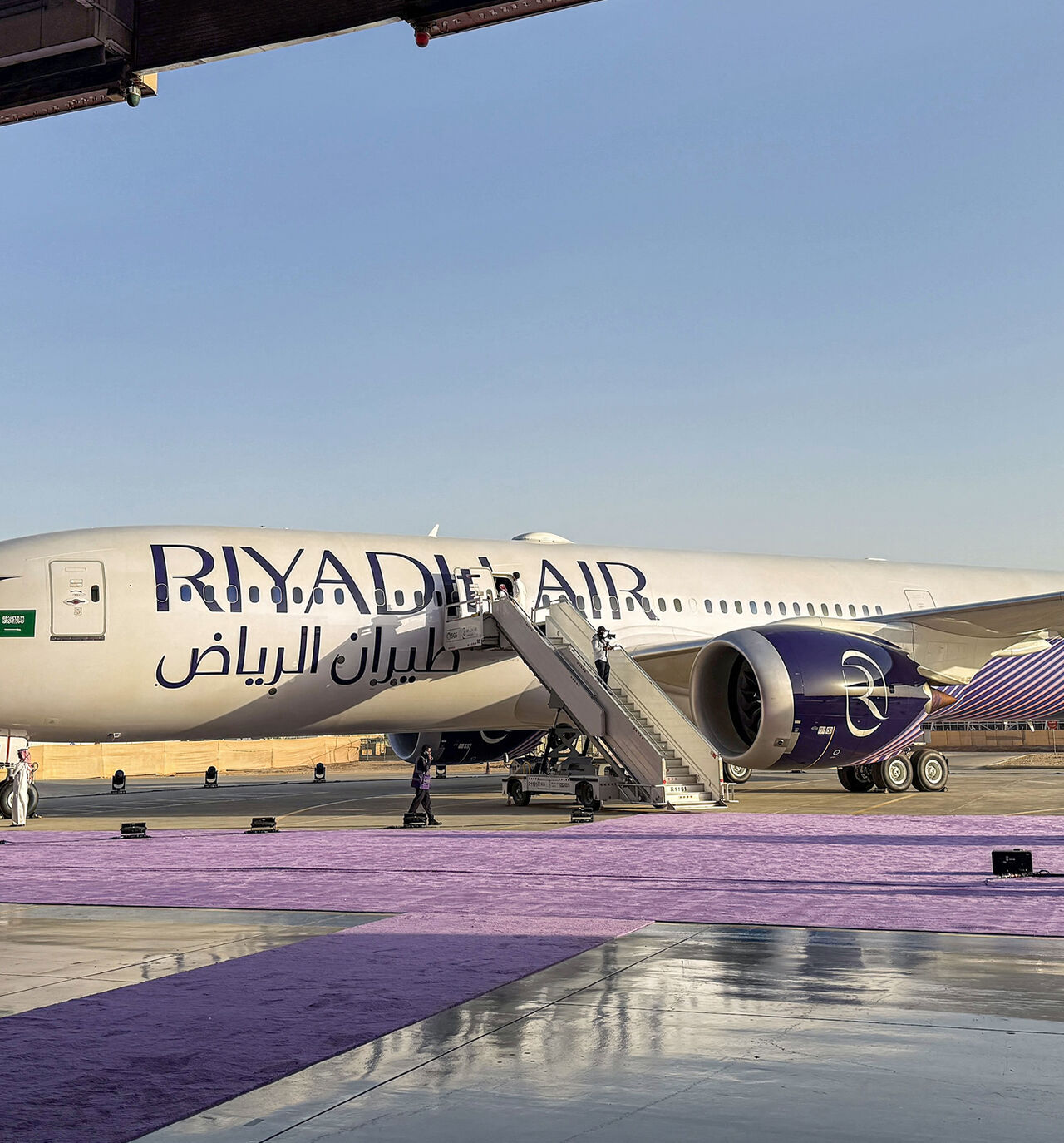A Boeing 787-9 Dreamliner aircraft of Saudi airline Riyadh Air is pictured on the tarmac at King Khalid International Airport, Riyadh, Saudi Arabia, June 7, 2026.