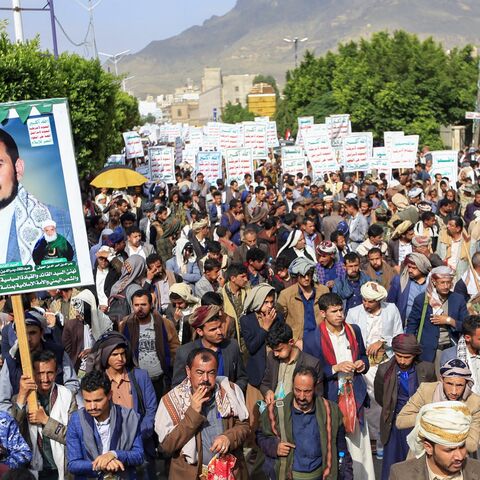 Houthi protest against Saudis in Sanaa