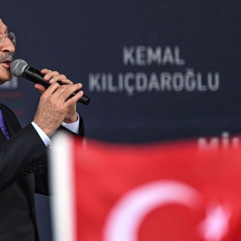 Turkey's Republican People's Party (CHP) Chairman and Presidential candidate Kemal Kilicdaroglu speaks during a rally in Canakkale, western Turkey, on April 11, 2023. 