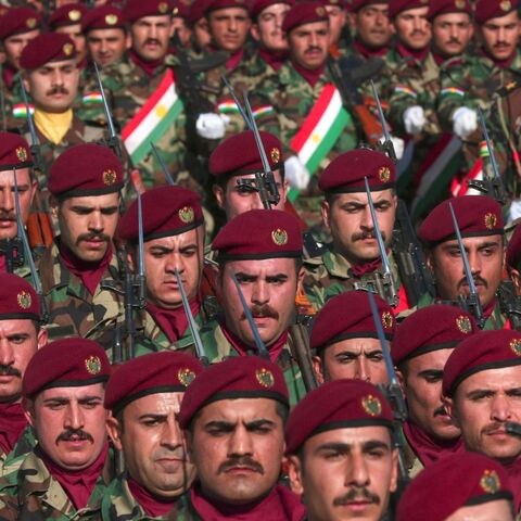 Iraqi-Kurdish peshmerga officers.