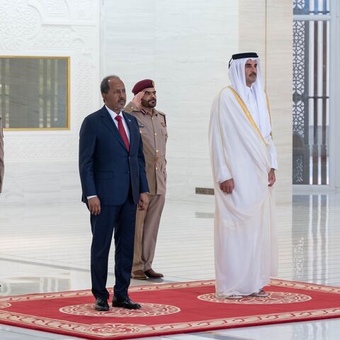 Emir Sheikh Tamim bin Hamad Al-Thani and President of the Federal Republic of Somalia Hassan Sheikh Mohamud.