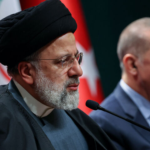 Turkey's President Recep Tayyip Erdogan (R) and Iran's President Ebrahim Raisi attend a joint press conference in Ankara, on Jan. 24, 2024.