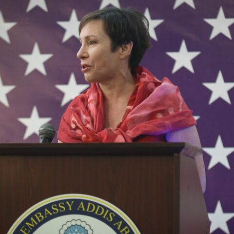 Ambassador Tracey Jacobson makes Independence Day remarks on May 13, 2022, at the US Embassy in Addis Ababa, Ethiopia.