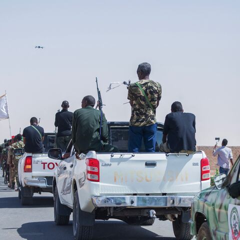 Members of the Sudanese army's Special Mission Forces battalion in the Northern State hold a parade in Karima city on May 19, 2024.