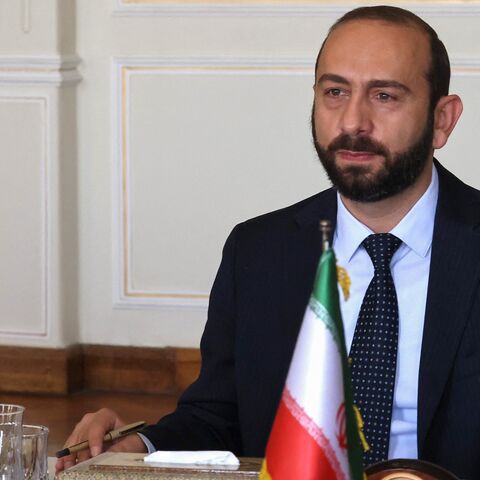 Armenia's foreign minister, Ararat Mirzoyan, meets with his counterpart from Iran in Tehran on July 24, 2023. 