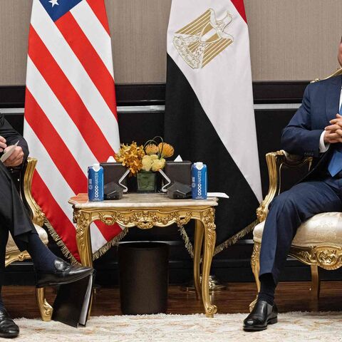 Egyptian President Abdel Fattah El-Sisi and his US counterpart Joe Biden hold a meeting on the sidelines of the COP27 summit, in Egypt's Red Sea resort city of Sharm el-Sheikh, on Nov. 11, 2022. 