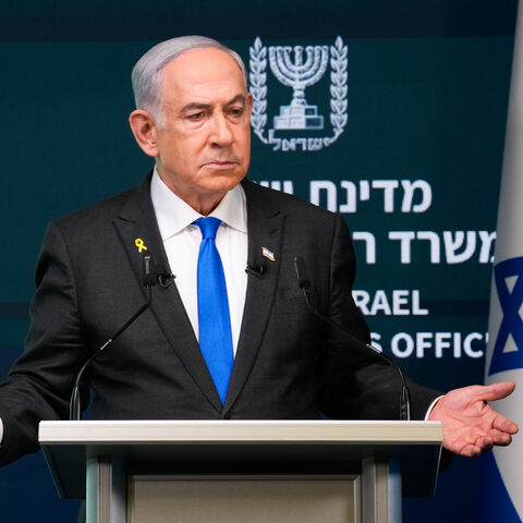 Israeli Prime Minister Benjamin Netanyahu speaks during a news conference in Jerusalem on September 2, 2024. (Photo by Ohad Zwigenberg / POOL / AFP) (Photo by OHAD ZWIGENBERG/POOL/AFP via Getty Images)