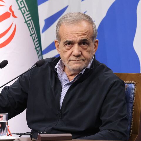 Iran's President Masoud Pezeshkian holds a press conference in Tehran on Sept. 16, 2024.