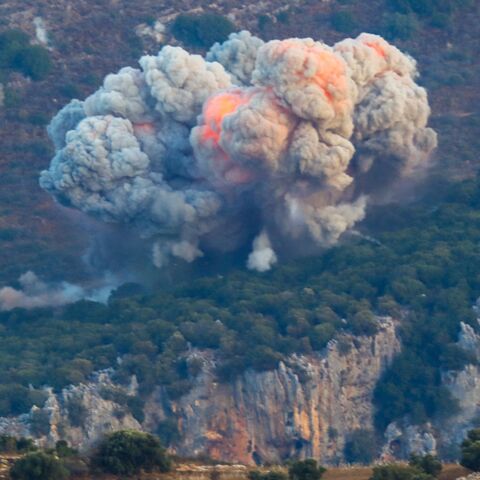 Smoke billows from the site of an Israeli airstrike in Marjayoun, near the Lebanon-Israel border, on Sept. 23, 2024. 