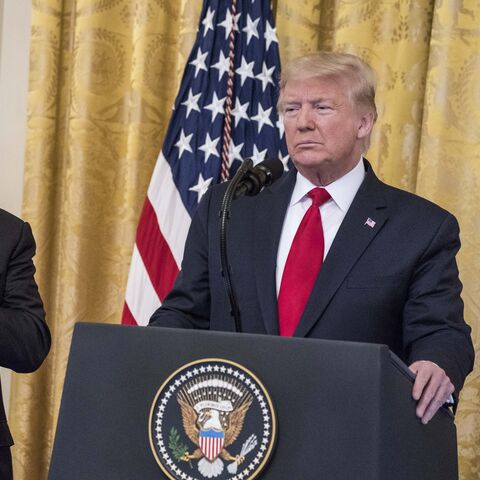 WASHINGTON, DC - JANUARY 28: U.S. President Donald Trump and Israeli Prime Minister Benjamin Netanyahu participate in a joint statement in the East Room of the White House on January 28, 2020 in Washington, DC. The news conference was held to announce the Trump administration's plan to resolve the Israeli-Palestinian conflict. (Photo by Sarah Silbiger/Getty Images)