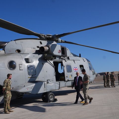 Defence Secretary John Healey visits RAF Akrotiri, during a visit to Cyprus to meet troops as the government steps up efforts for a potential evacuation of Lebanon. 