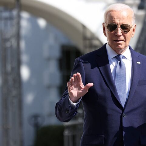 US President Joe Biden speaks to the press before boarding Marine One on the South Lawn of the White House in Washington, DC, on October 5, 2024 as he heads to South Bend, Indiana. (Photo by Ting Shen / AFP) (Photo by TING SHEN/AFP via Getty Images)