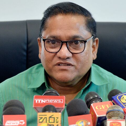 Sri Lankan Foreign Minister Vijitha Herath addresses the media in Colombo on Oct. 24, 2024.