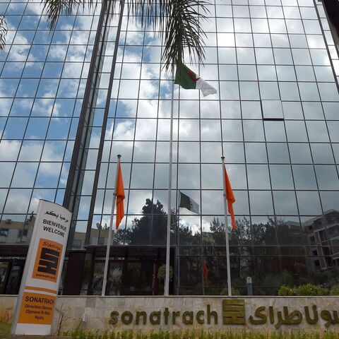 A picture taken on February 8, 2015, shows the headquarters of Algeria's state-owned energy giant Sonatrach in the capital Algiers. 