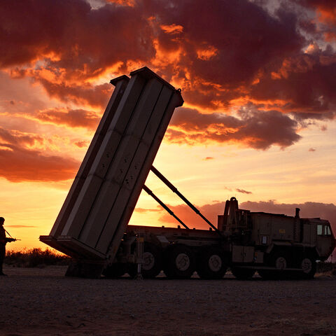 The Pentagon again postponed a key test of its troubled "THAAD'''' anti-missile defense rocket, seen this file photo, due to a commercial power failure, the Defense Department said. (photo by Lockheed Martin)