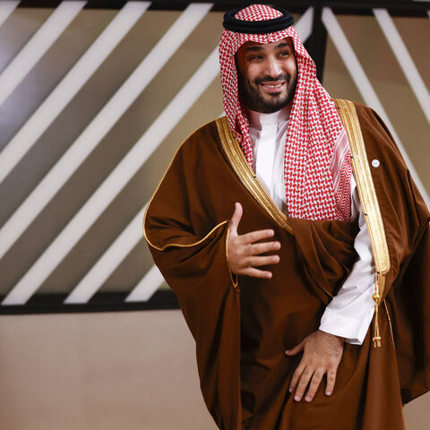 Saudi Crown Prince Mohammed bin Salman arrives to attend a EU - Gulf Cooperation Council (GCC) summit in Brussels on October 16, 2024. Avoiding a "general conflagration" in the Middle East will be top of the agenda when European Union and leaders of countries from the Gulf Cooperation Council (GCC), which brings together Bahrain, Kuwait, Oman, Qatar, Saudi Arabia and the United Arab Emirates, meet in Brussels on October 16, 2024. (Photo by JOHANNA GERON / POOL / AFP) (Photo by JOHANNA GERON/POOL/AFP via Get