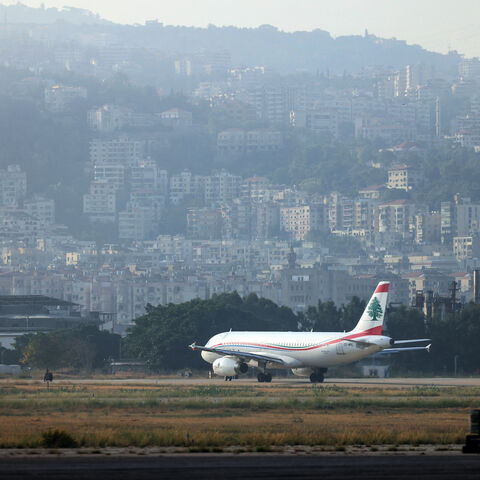 A Middle East Airlines commercial aircraft prepares to takeoff on the tarmac of Beirut International Airport on November 1, 2024, amid the ongoing war between Israel and Hezbollah. 