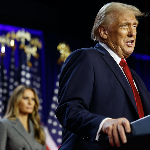 Republican presidential nominee, former US President Donald Trump, speaks during an election night event at the Palm Beach Convention Center on Nov. 6, 2024 in West Palm Beach, Florida. 