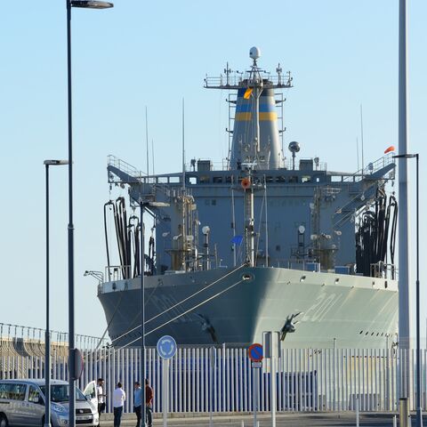 A military corvette in the port of Malaga, Spain, March 4, 2020.