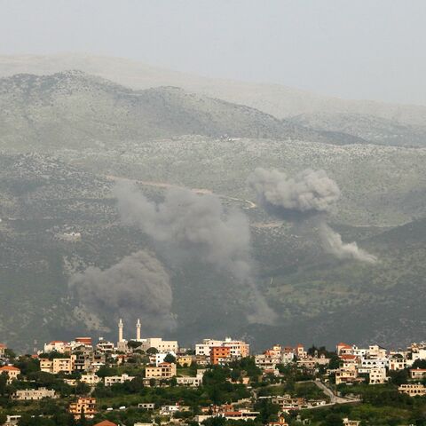 Smoke billows after an Israeli strike on the southern Lebanese village of Kfar Shouba, on April 25, 2024.