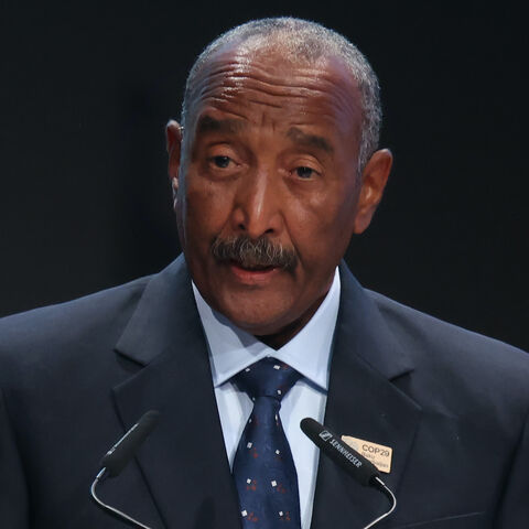 Abdel Fattah Al-Burhan, president of Sudan, delivers a national statement during the high level segment on day two of the UNFCCC COP29 Climate Conference at Baku Stadium on Nov. 12, 2024 in Baku, Azerbaijan. 