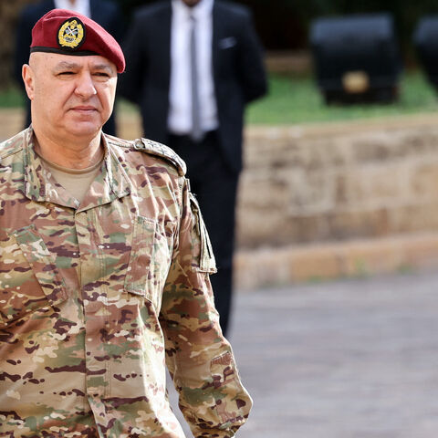 In this picture taken on Dec. 16, 2024, Army chief Joseph Aoun, 60, walks toward the Grand Serail in Beirut. 