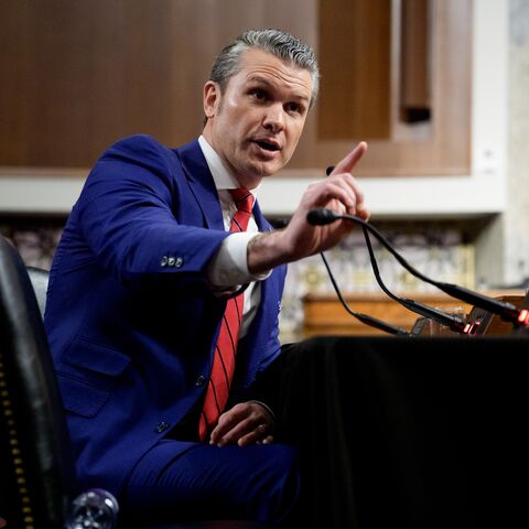 US President-elect Donald Trump's nominee for secretary of defense, Pete Hegseth, speaks during a Senate Armed Services confirmation hearing on Capitol Hill on Jan. 14, 2025, in Washington, DC.